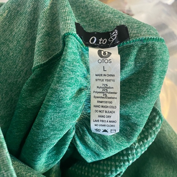 Off Brand Green Seamless Ruched Wideband Waist Athletic Shorts Biker Shorts L - Picture 5 of 5